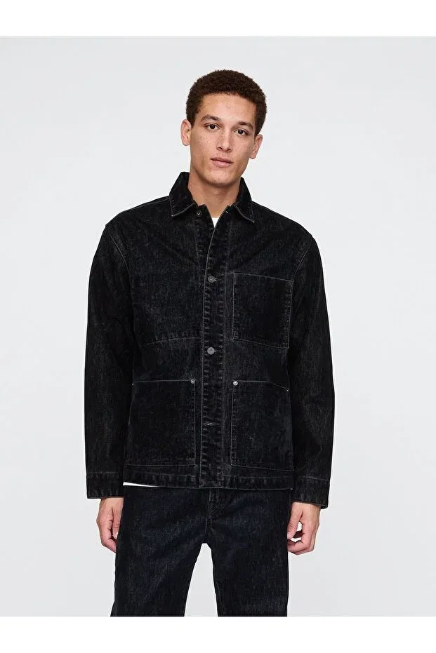 Мужская джинсовая куртка без рукавов Gap, Navy Blue-000