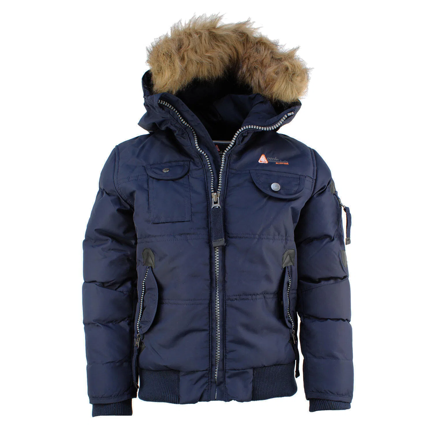 Детская куртка-пуховик с капюшоном Peak Mountain, Blau Navyblau