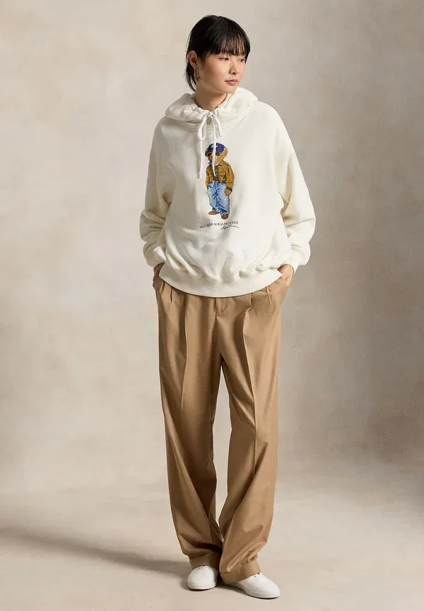 Худи с принтом Polo bear lightweight hoodie, Polo Ralph Lauren, Warm White, белый — фото 2