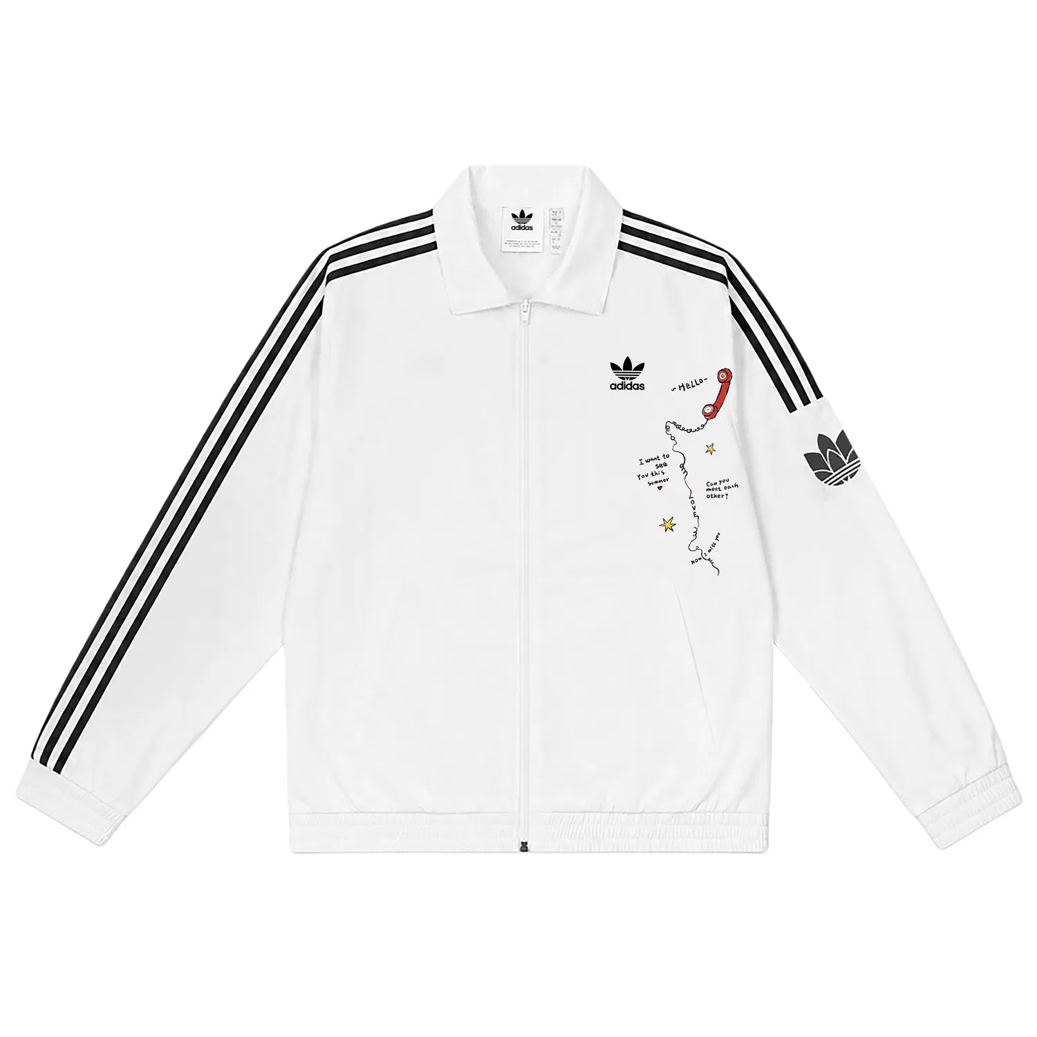Женская куртка с воротником-стойкой Retro Trefoil Adidas Originals, Bright White