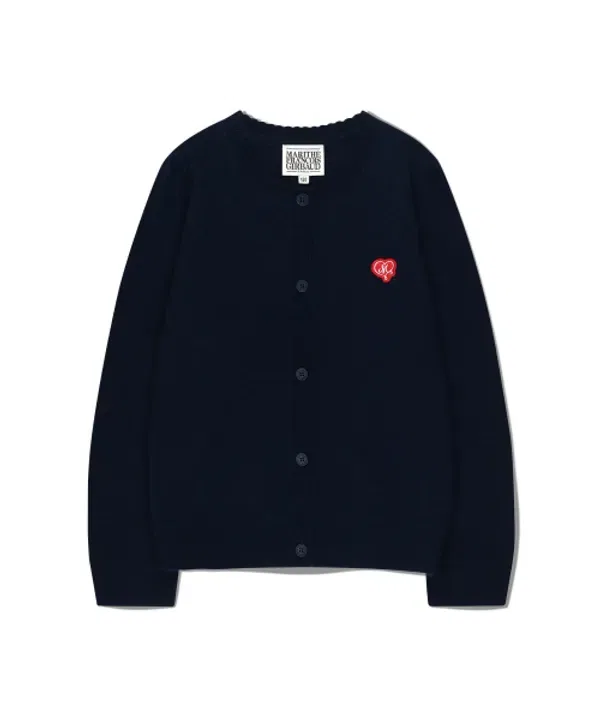 Кардиган с воротником-лодочкой для детей, Kids w scallop neck Marithé, темно-синий — фото 2