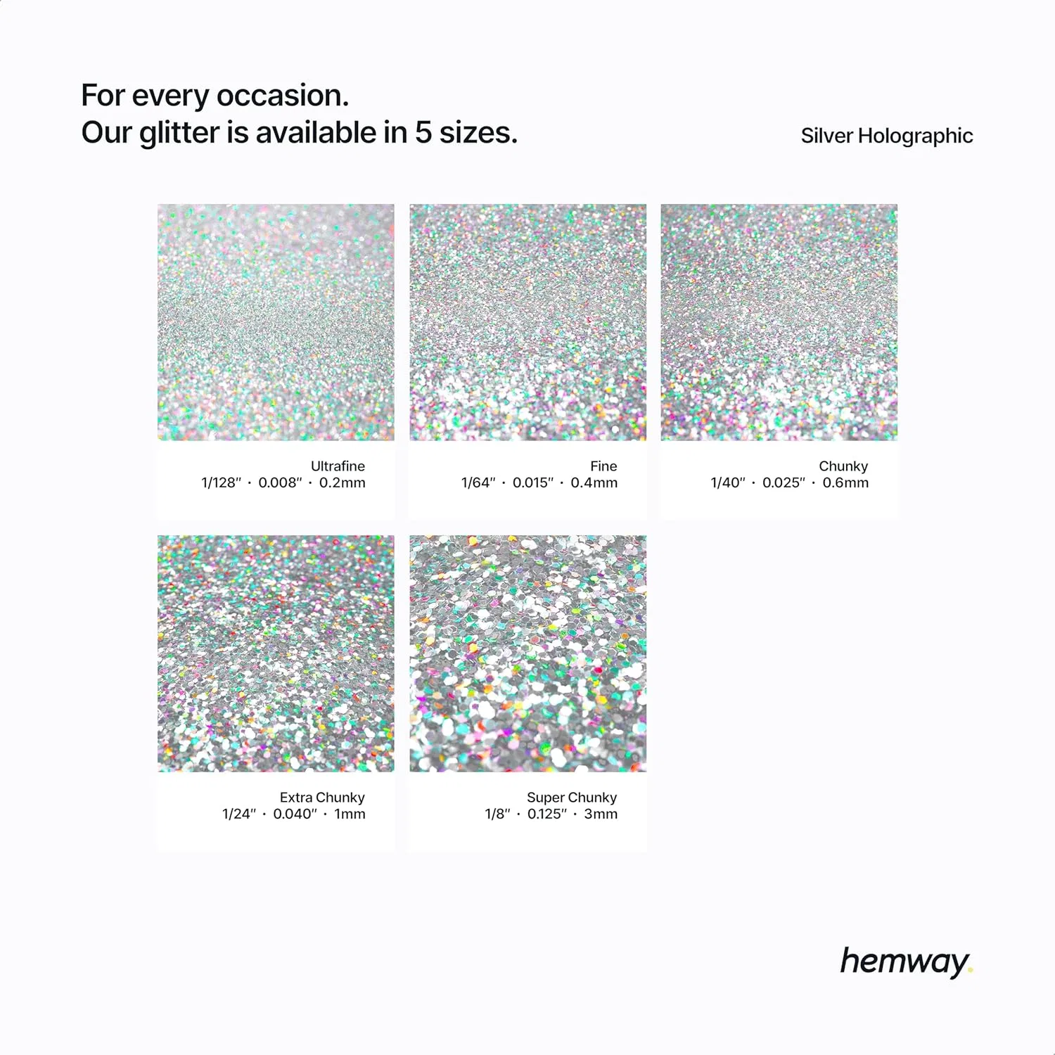 Блестки биоразлагаемые Hemway, 100g, Silver Holographic — фото 3
