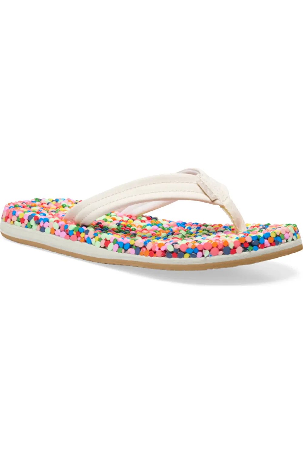 Детские сандалии шлепанцы с пузырьковой стелькой Bubblecush Sanuk, Rainbow Multi