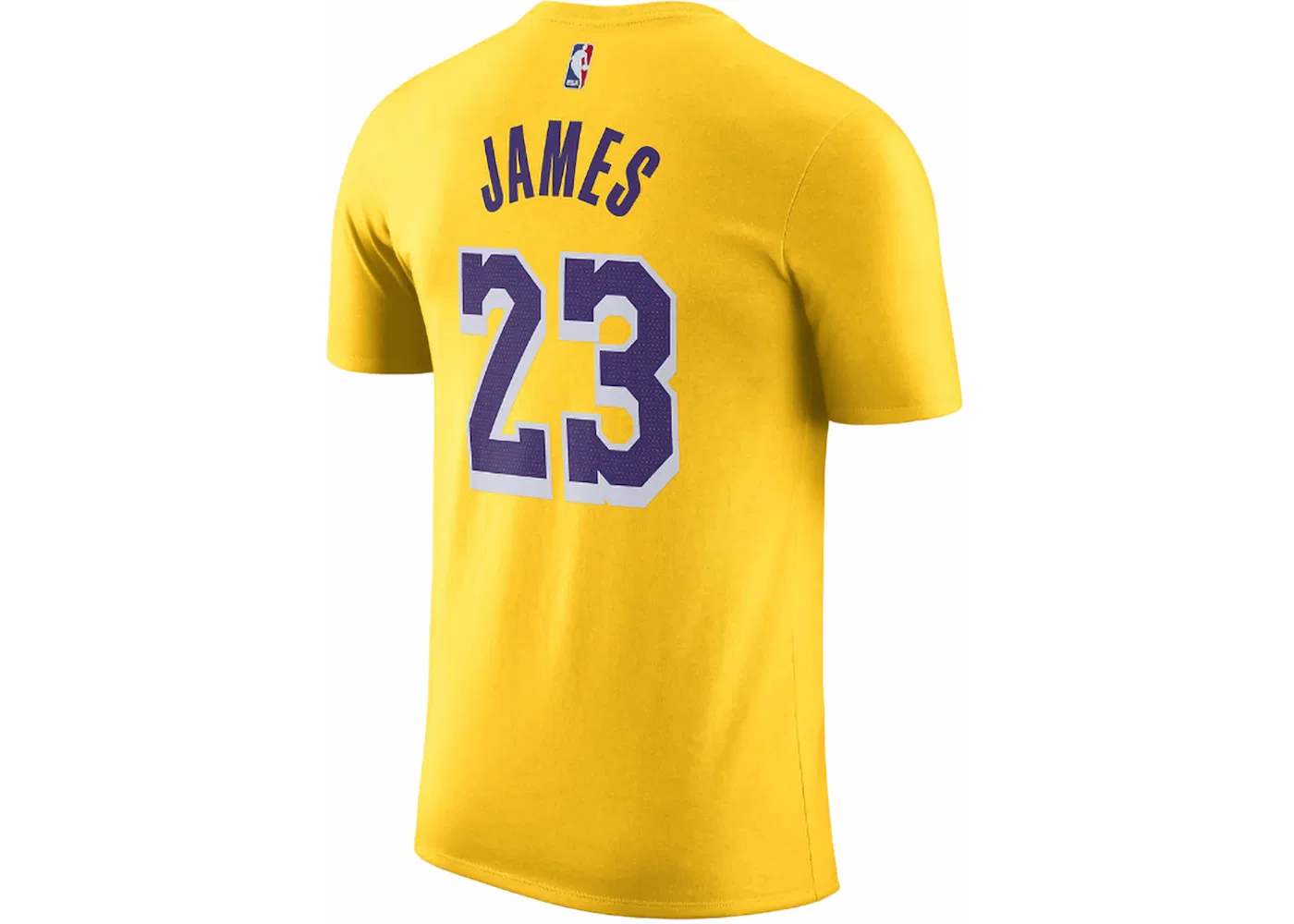 Мужская футболка с принтом NBA Los Angeles Lakers LeBron James Nike, Yellow/Purple — фото 2