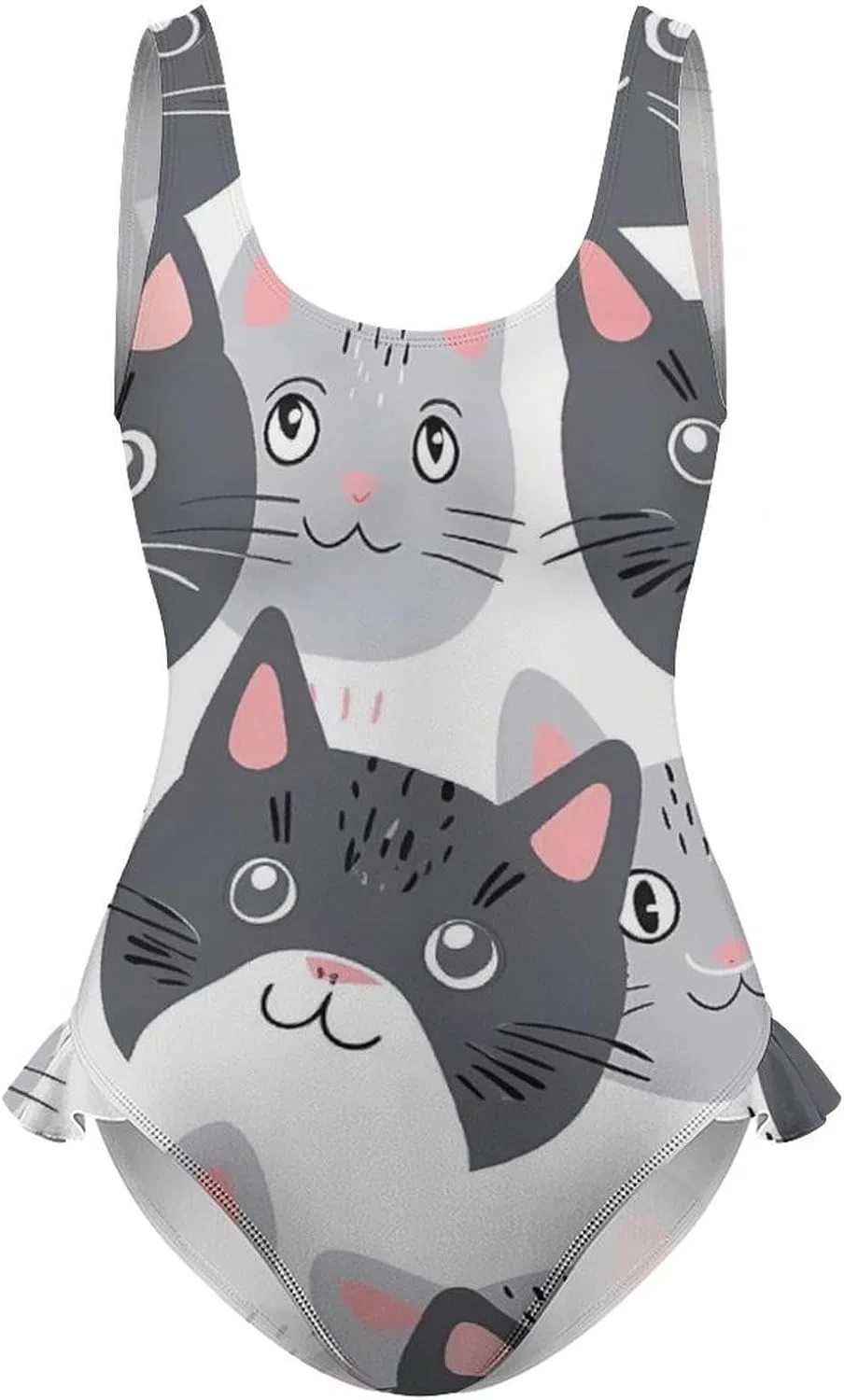 Женский цельный купальник с принтом кошек Generic, Cats
