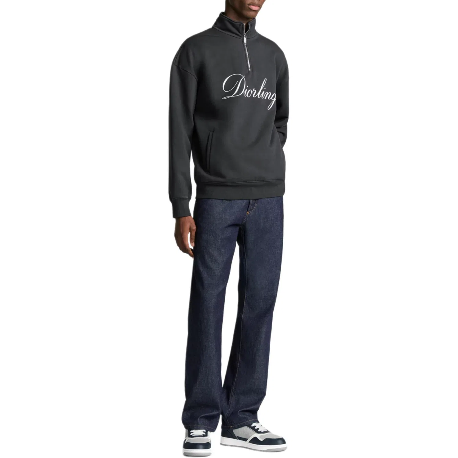 Мужской свитшот с молнией ling Zip Detailed Sweatshirt DIOR, Black — фото 4