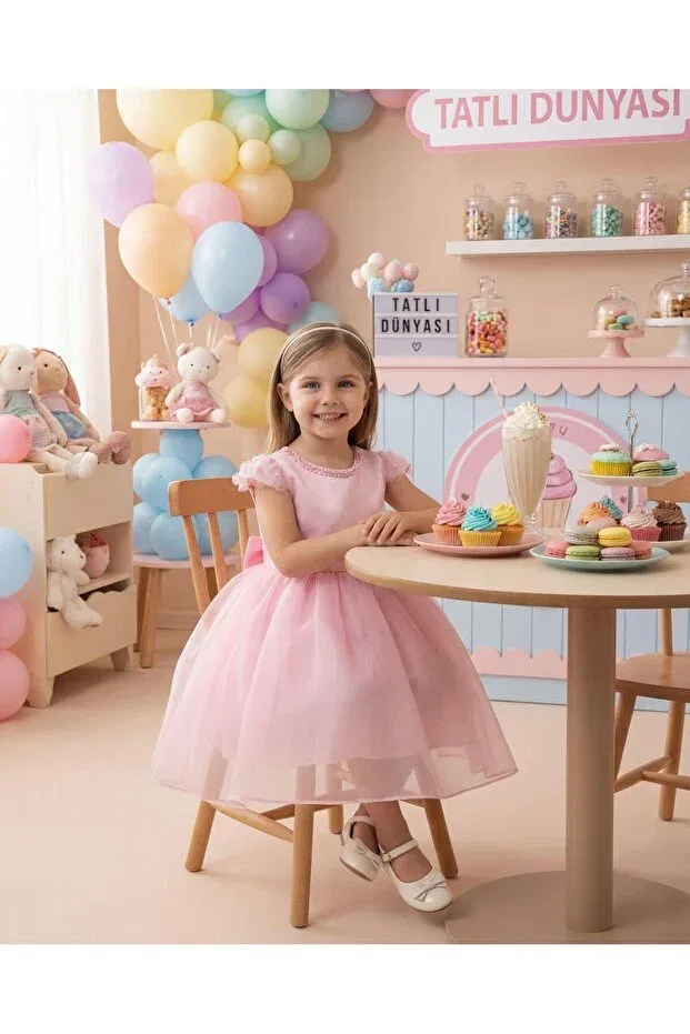 Детское платье для девочек шифоновое Butikhappykids, Pink