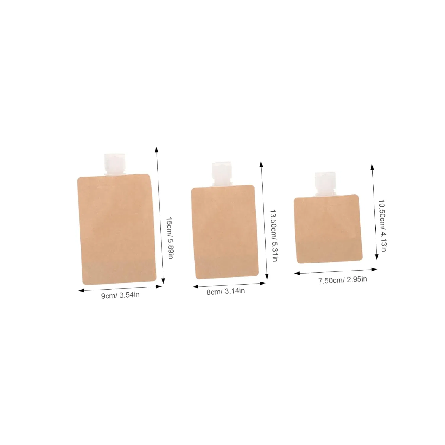 Набор дорожных флаконов для жидкостей COLLBATH, 15 шт, Kraftpapier, 30/50/100 мл, Light Brown — фото 2