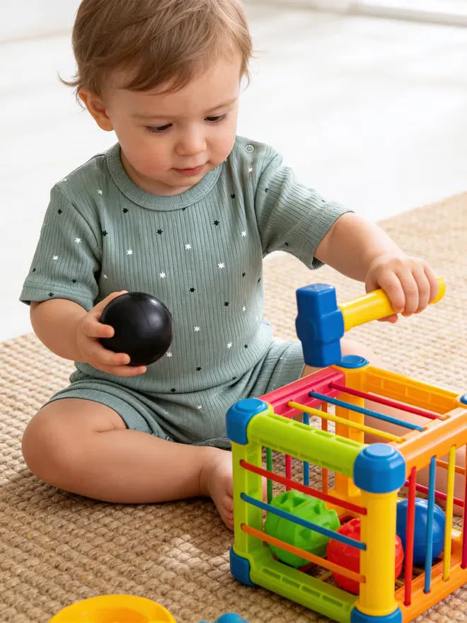 Боди-комбинезон с принтом из рубчатого хлопка, Babies Basic, зеленый — фото 3