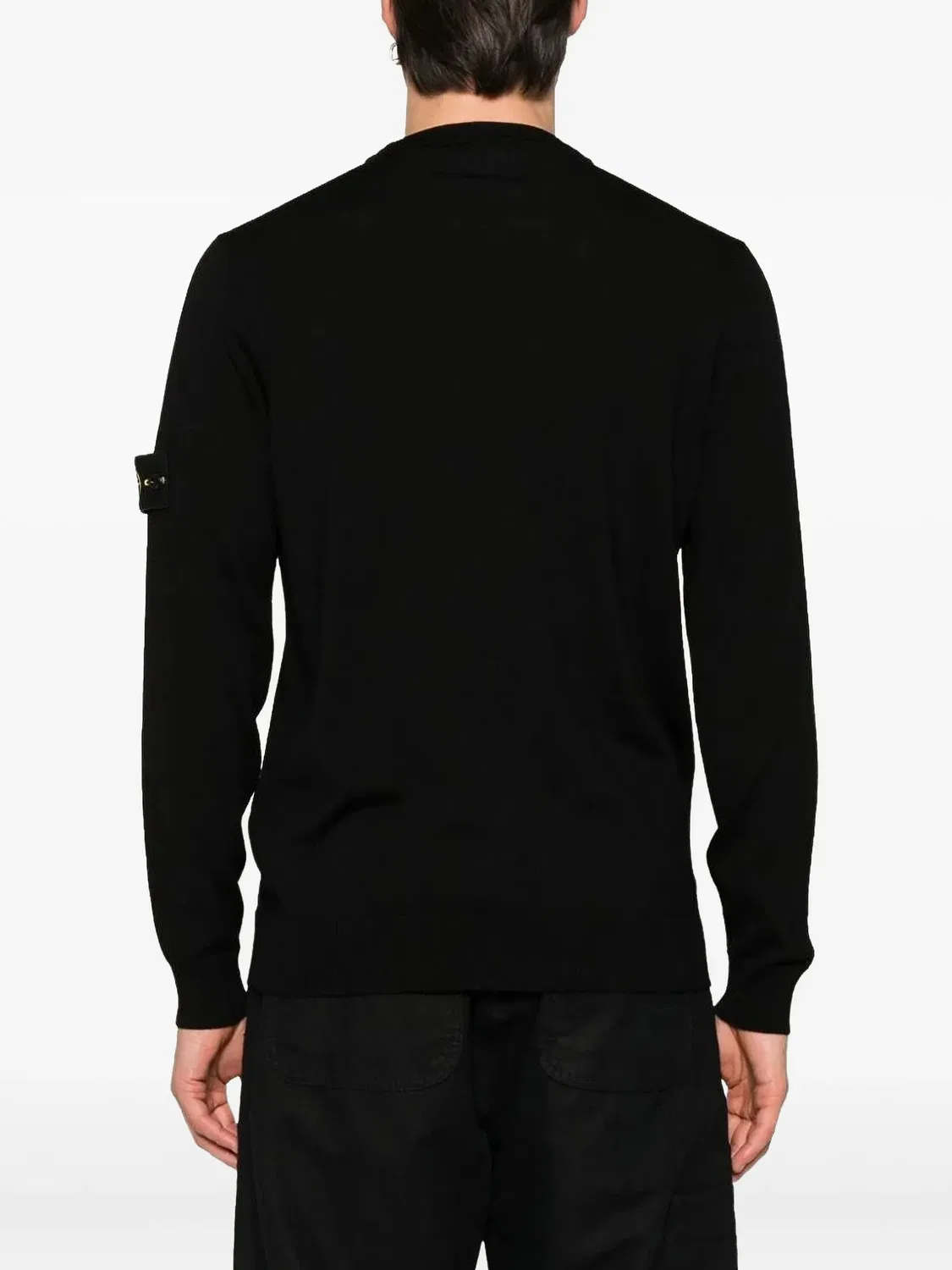 Свитер с круглым вырезом из RWS-шерсти Stone Island, черный — фото 3