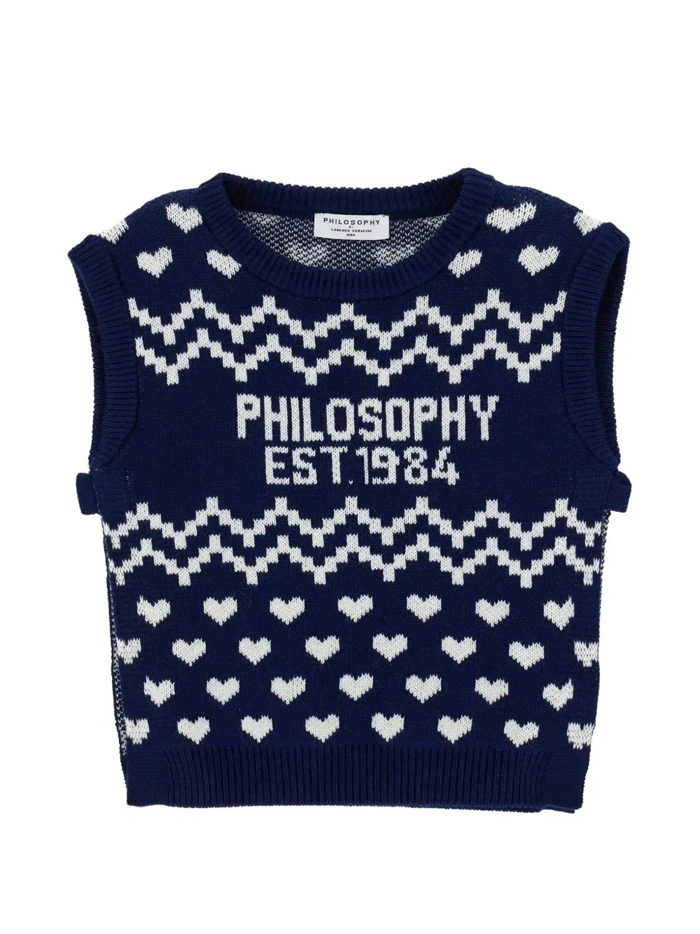 Свитер с узором Philosophy Di Lorenzo Serafini Kids, синий