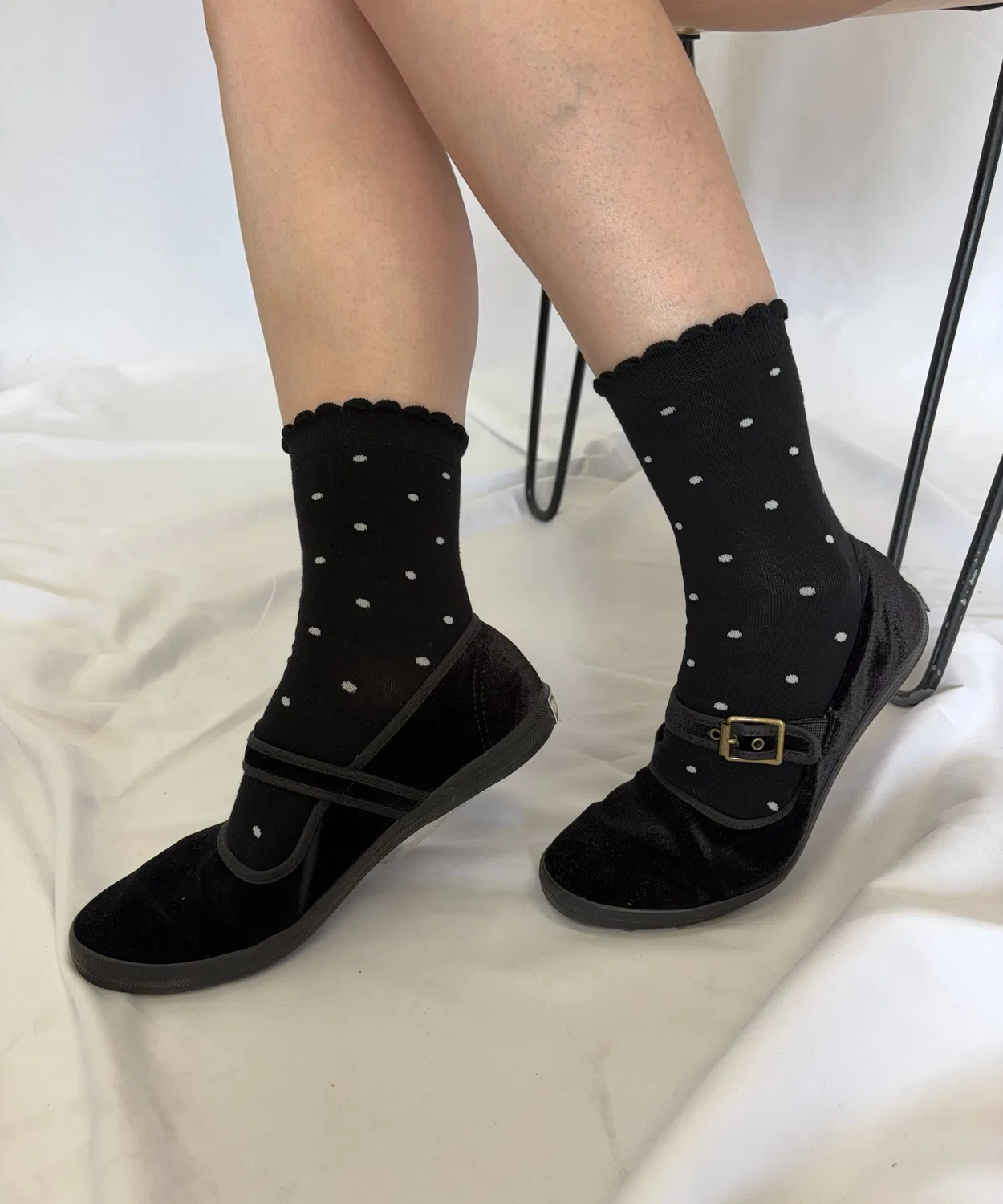 Детские носки с принтом в горошек Alite cloth, Черный