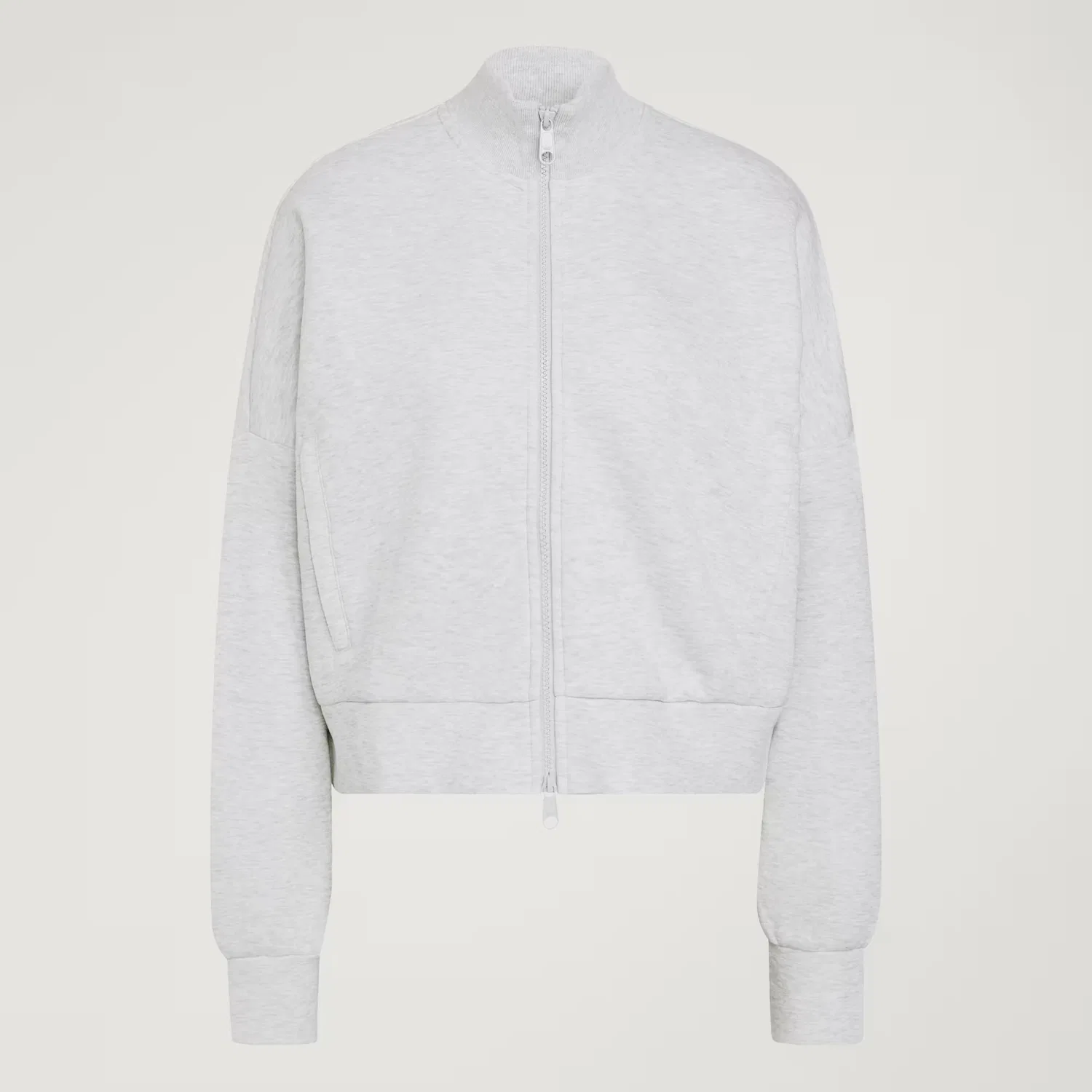 Женская куртка на молнии оверсайз Spacer Tracktop Adidas Originals, светло-серый меланж — фото 4