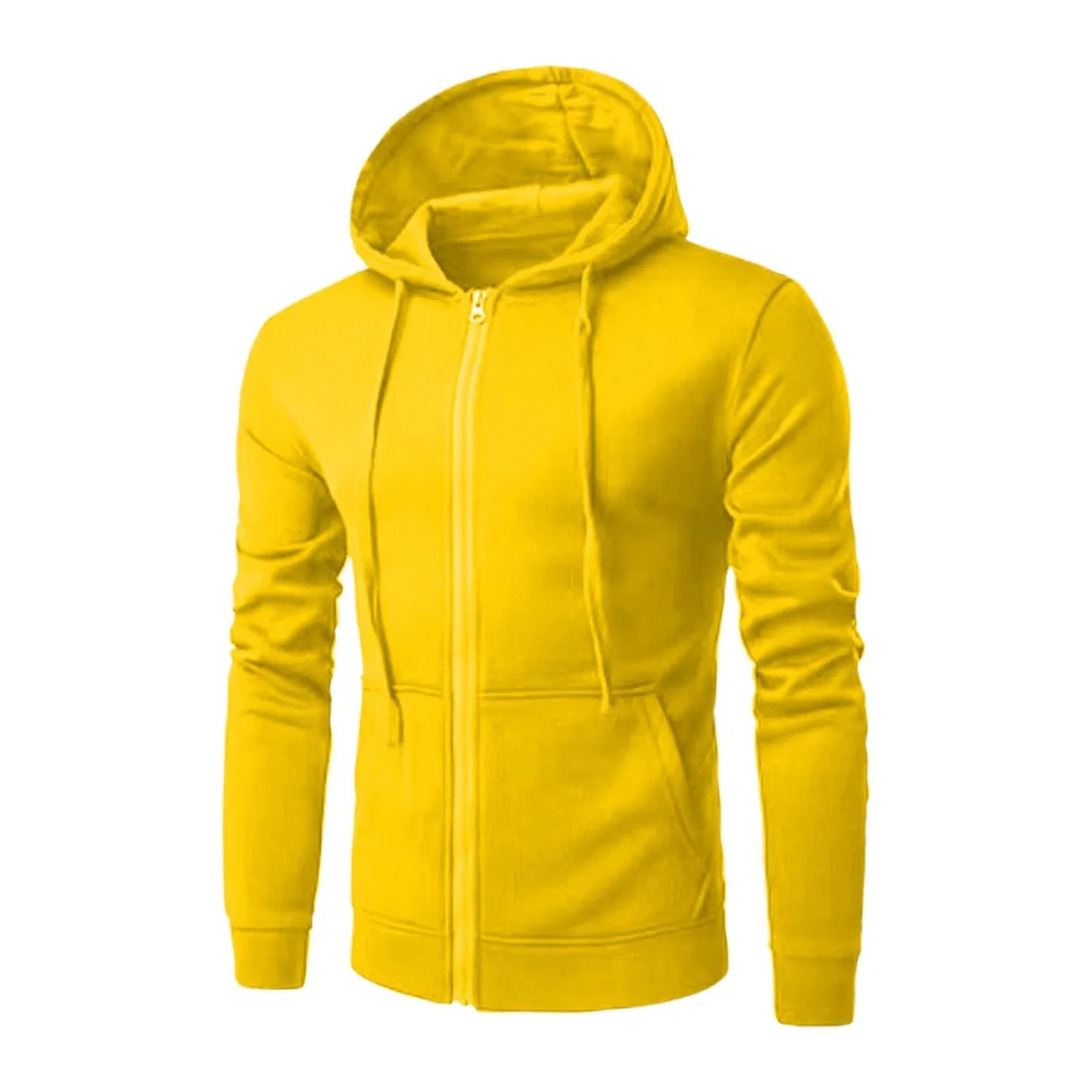 Мужской худи с капюшоном и молнией, однотонный, свободного кроя, Giallo