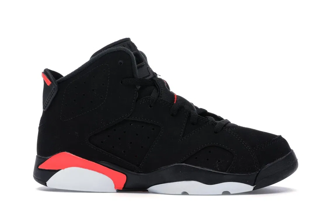 Детские кроссовки Lifestyle с перфорацией Jordan 6 Retro Jordan, Black/Infrared