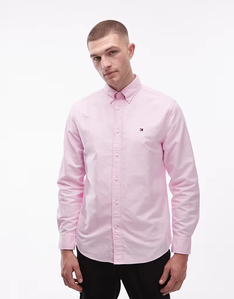 Рубашка с длинным рукавом Tommy Hilfiger Heritage Oxford, розовый