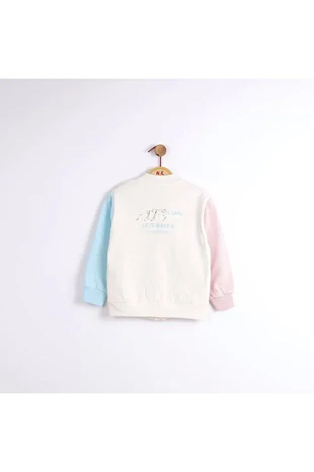 Детский кардиган для девочек с принтом Girl'S College Cardigan Generic Brands, Nude Color — фото 3