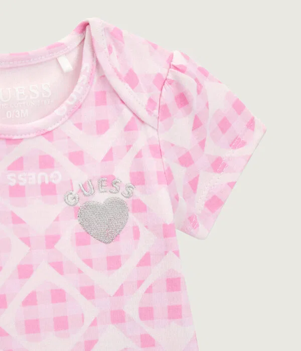 Детский комплект для девочек из 2 боди и брюк Guess, Rosa — фото 3