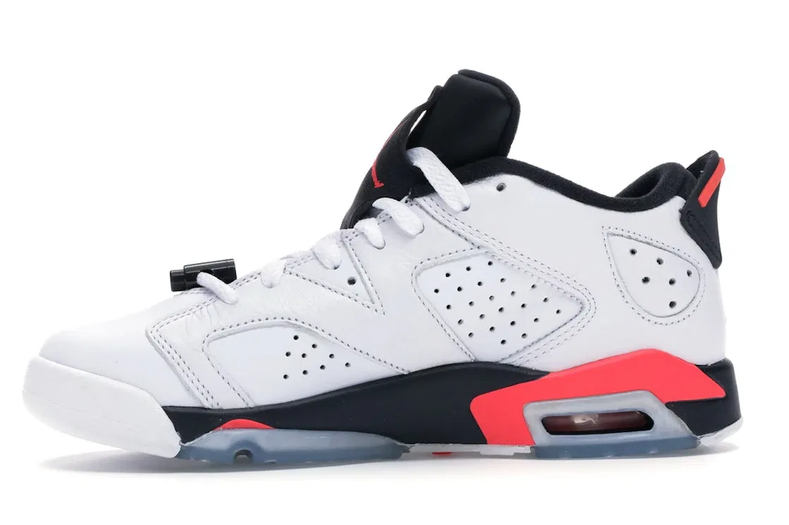 Детские кроссовки Lifestyle с принтом Jordan 6 Retro Low Jordan, White/Infrared 23-Black — фото 3