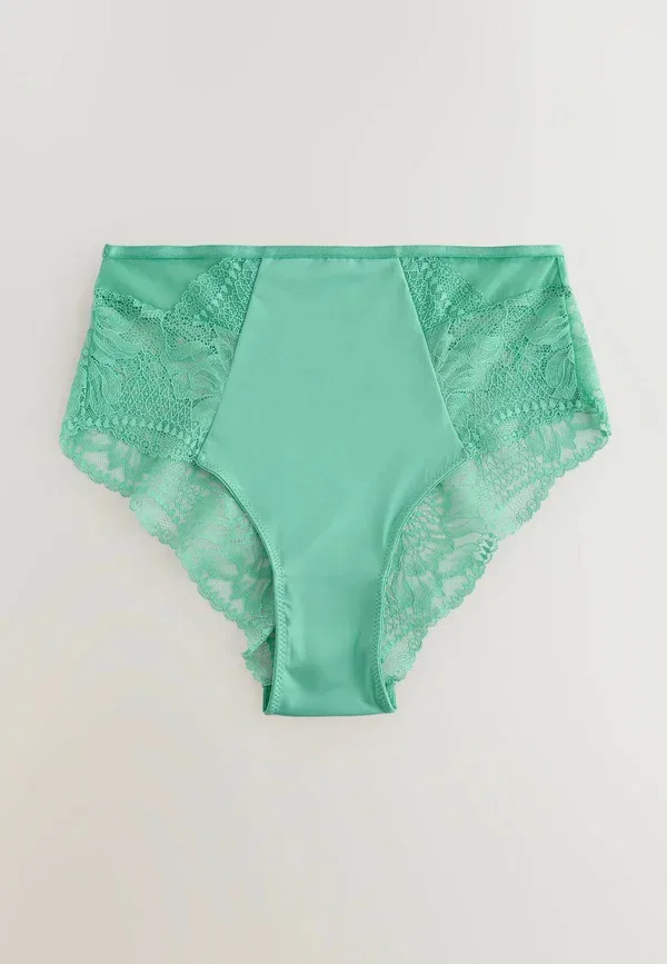 Трусы комплект 3 шт Lace High waist-knickers Next Green, Pink, Cream, зеленый/розовый — фото 2