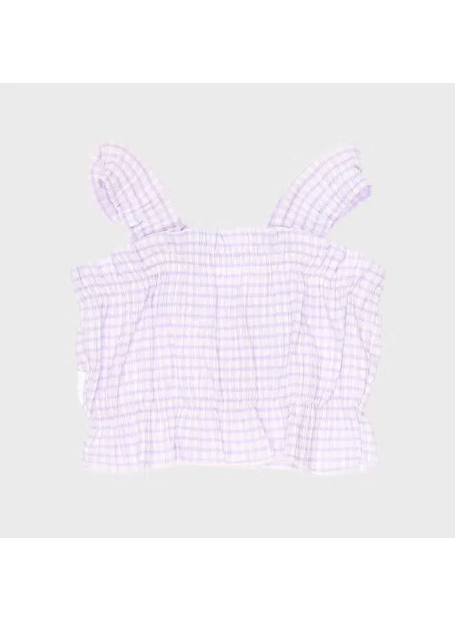 Футболка кружевная без рукавов Zara, светло-фиолетовый — фото 2