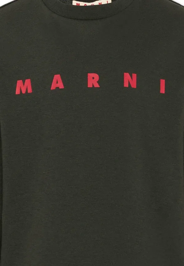 Футболка с принтом Long Sleeved Top Marni, green, зеленый — фото 3