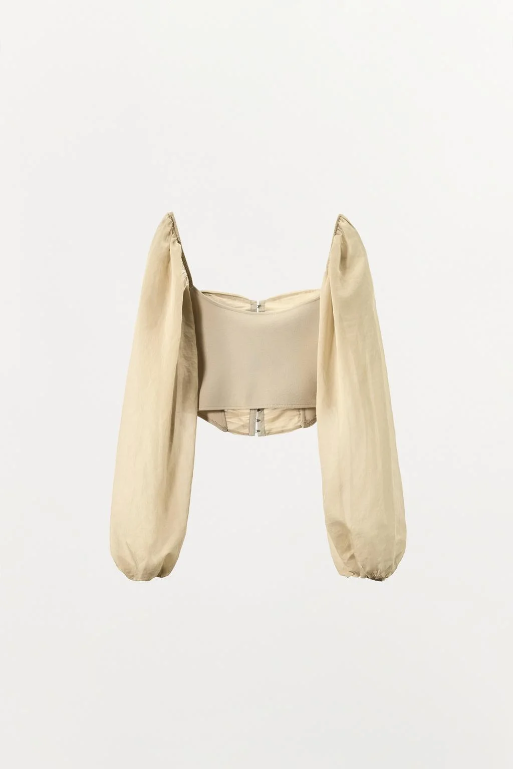 Топ Zara Corsetero Combinado, песочный — фото 4