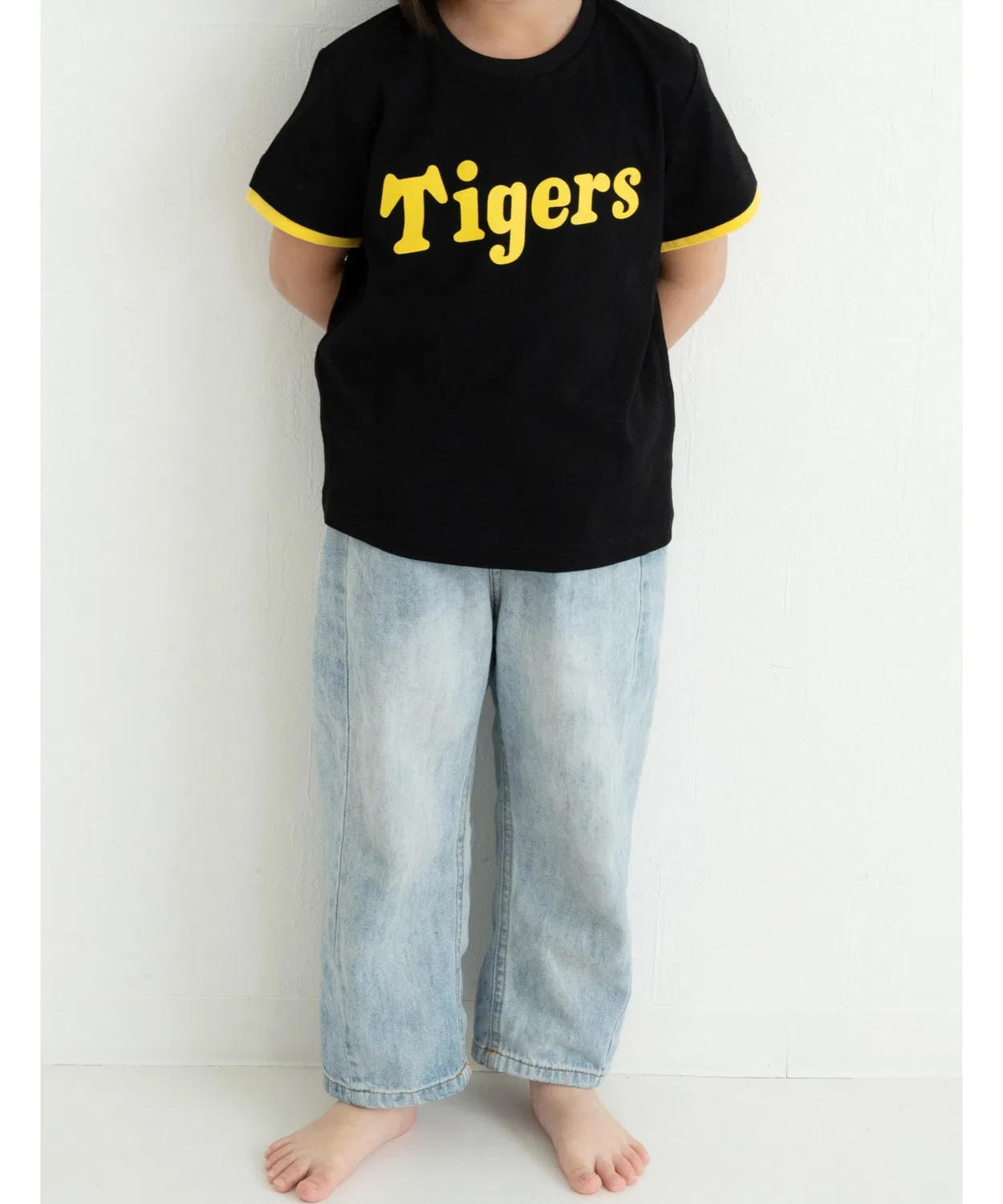 Детская футболка с принтом Tigers Back Number babybaby, Yellow/Black — фото 4