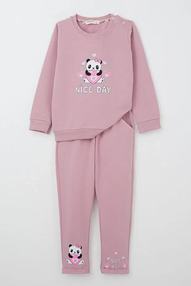 Детский спортивный комплект для девочек с принтом Happy Slippers Breeze, Rose Dry
