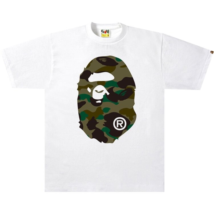 

Футболка BAPE 1st Camo Big Ape Head Tee 'White/Green', белый