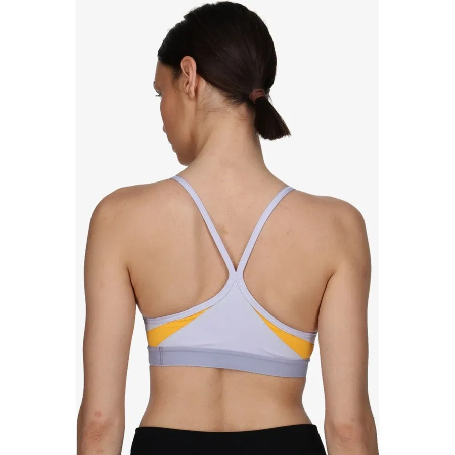 Спортивный бюстгальтер с V-образным вырезом Indy Dri-FIT Nike, Сиренево-желтый — фото 2