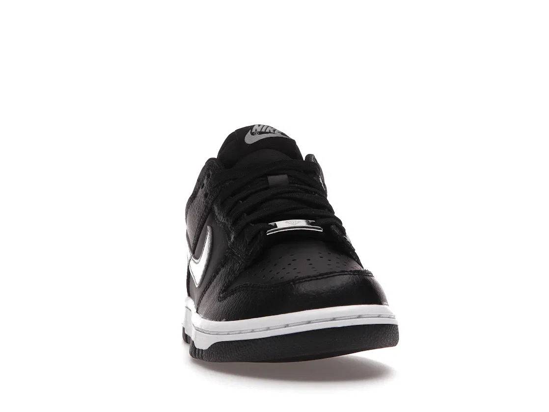 Детские кроссовки с текстурой кожи Nike Dunk Low Nike, Black/Iron Grey/White/Chrome — фото 2