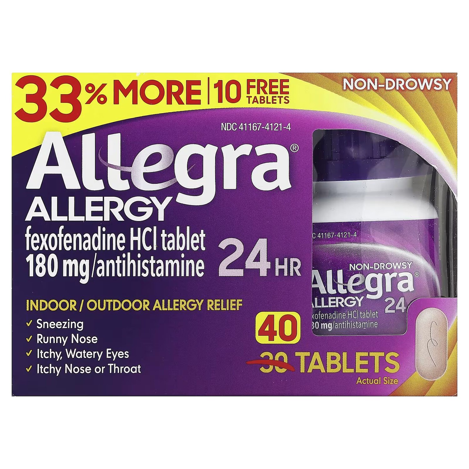 

Allergy 24 HR, без сонливости, 40 таблеток Allegra