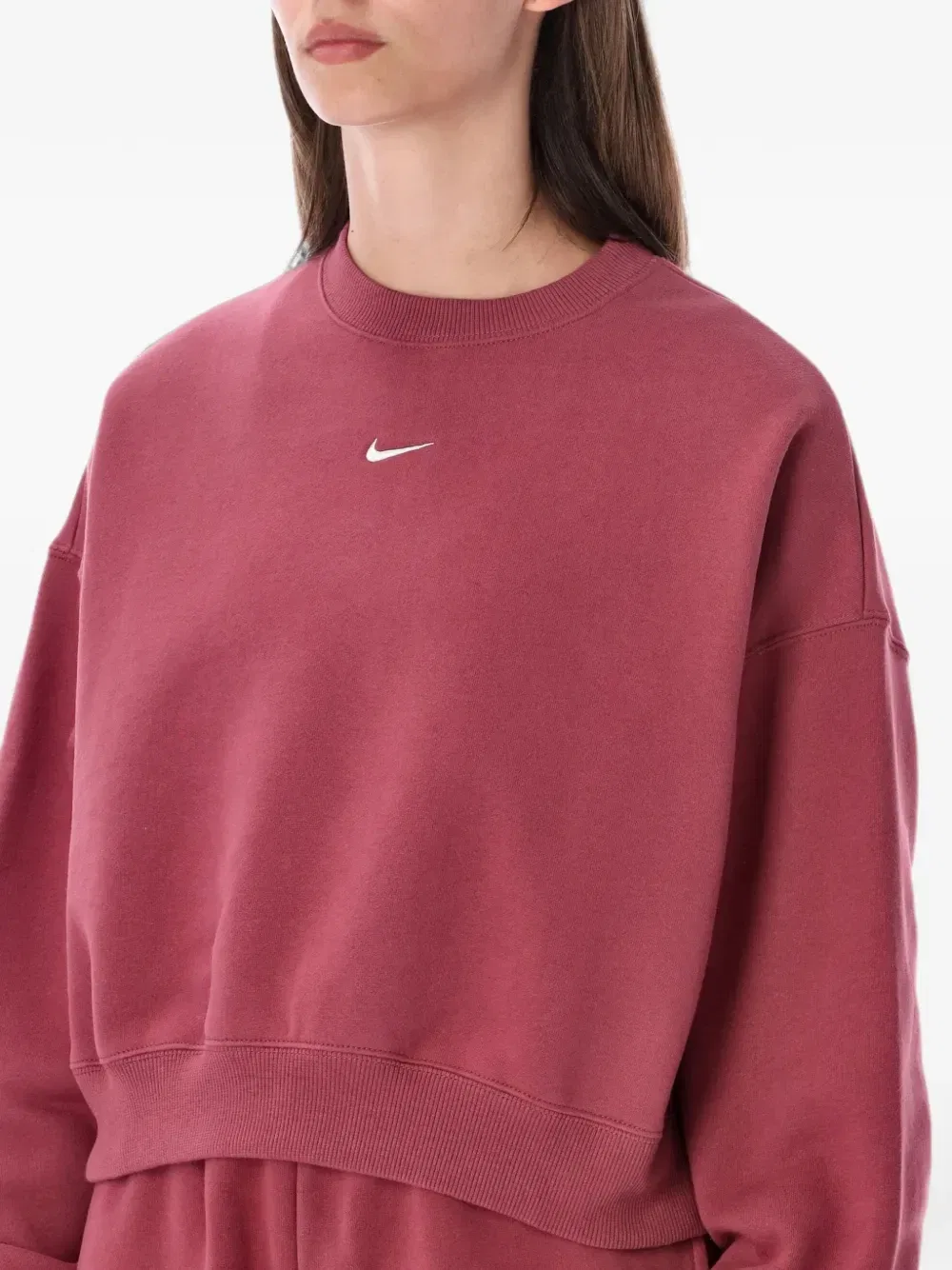 Укороченный свитшот оверсайз Nike, розовый — фото 3