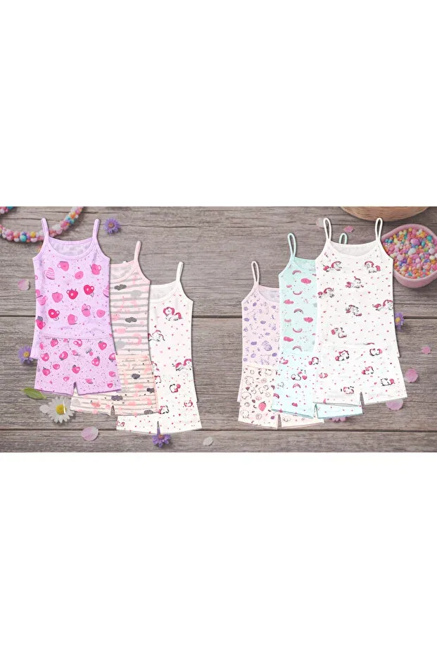 Детский комплект нижнего белья для девочек хлопковый 6-Piece Assorted Girls' Underwear Set Süsen Lingerie, Patterned — фото 4