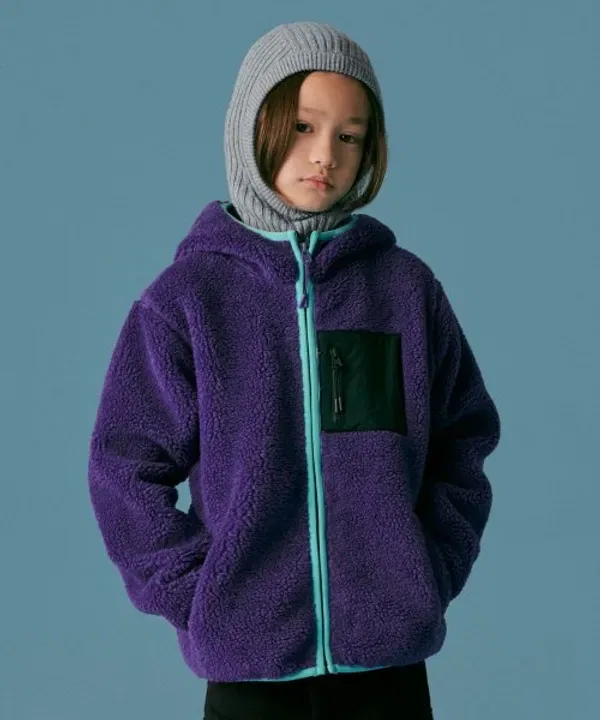 Флисовая куртка с капюшоном, Musinsa Standard Kids, фиолетовый