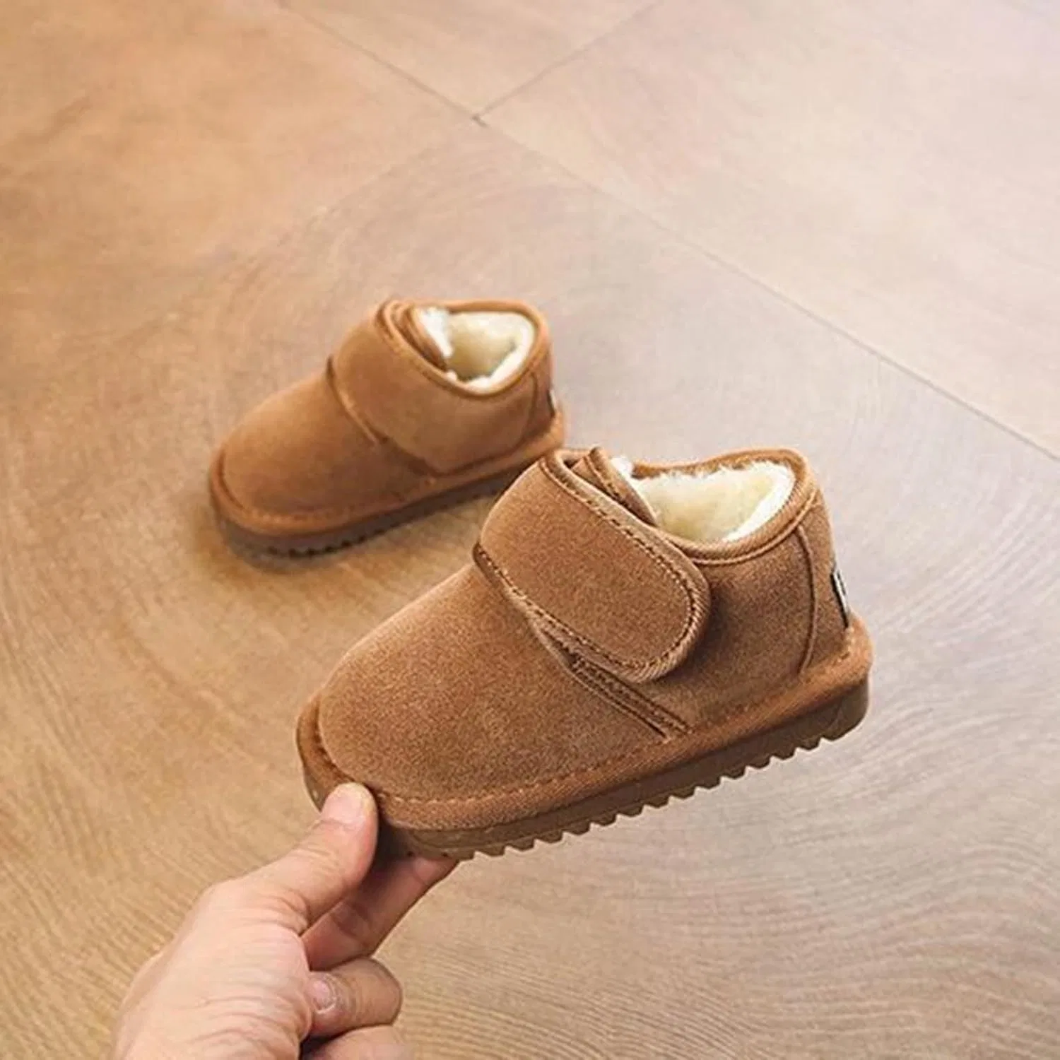 Детские сапоги для девочек с меховой подкладкой SHOPESSA, Brown — фото 2