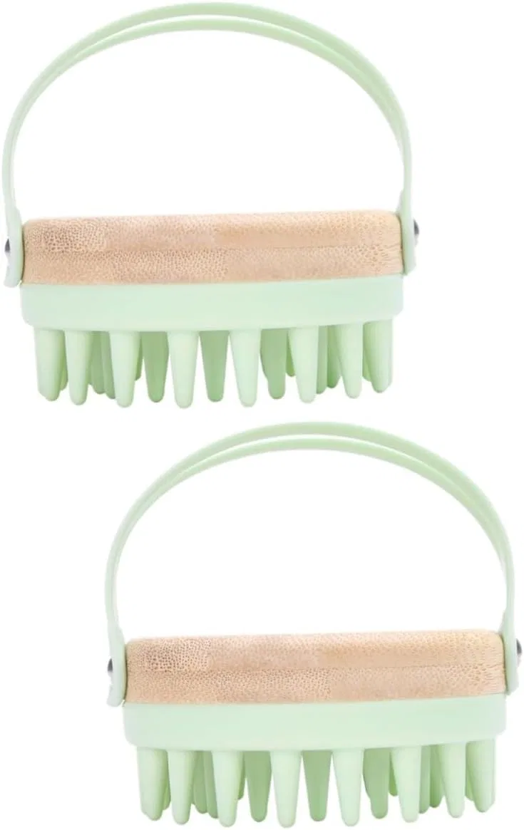 Массажная щетка для кожи головы, 2 шт, FRCOLOR, Light Green