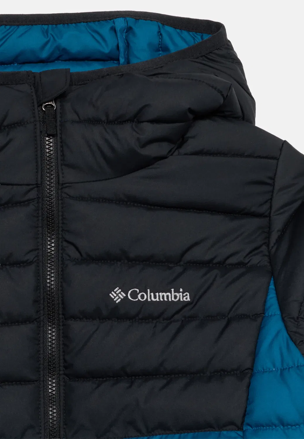 Унисекс куртка Powder lite с капюшоном - зимняя куртка Columbia, Phoenix Blue/Black — фото 3
