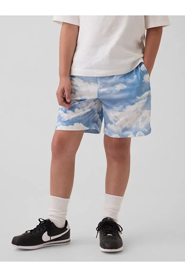 Детские шорты для мальчиков с графическим принтом Gap, Light Blue — фото 4