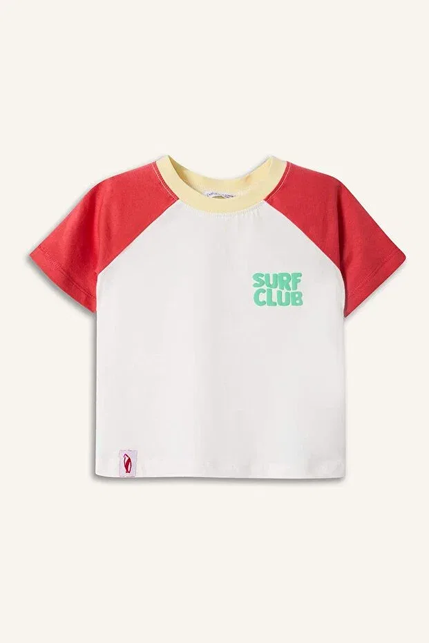 Детская футболка для мальчиков с принтом Oversized printed short sleeve ecru t-shirt Defacto, Ecru-Er105