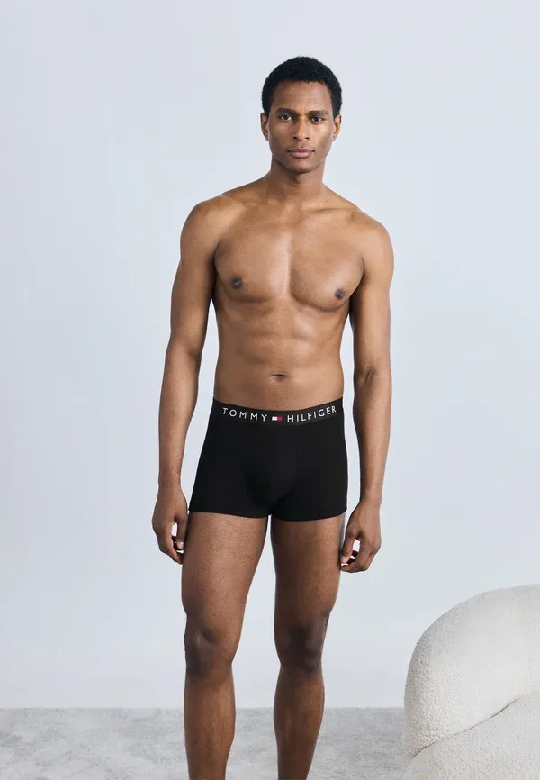 Комплект трусов из 3 штук, хлопок, оригинальные ребристые Tommy Hilfiger, черный