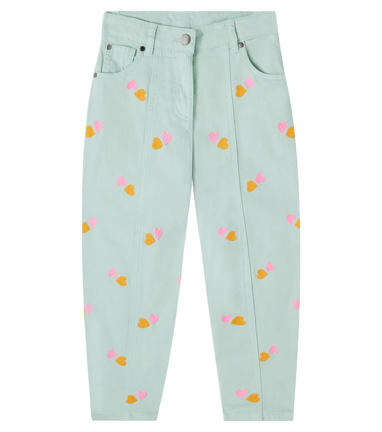 Джинсы с вышивкой Stella Mccartney Kids, бирюзовый