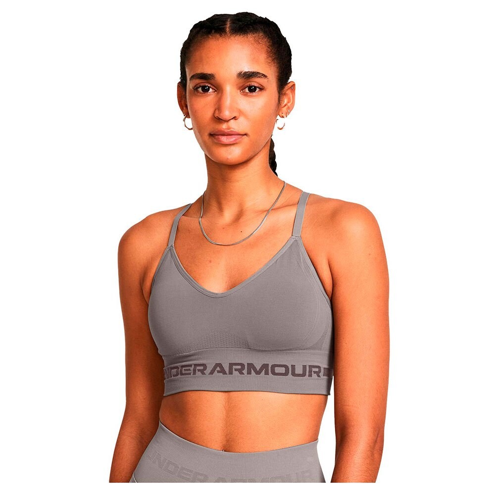 

Спортивный бюстгальтер Under Armour Long Low Support Seamless, серый, Оранжевый, Спортивный бюстгальтер Under Armour Long Low Support Seamless, серый