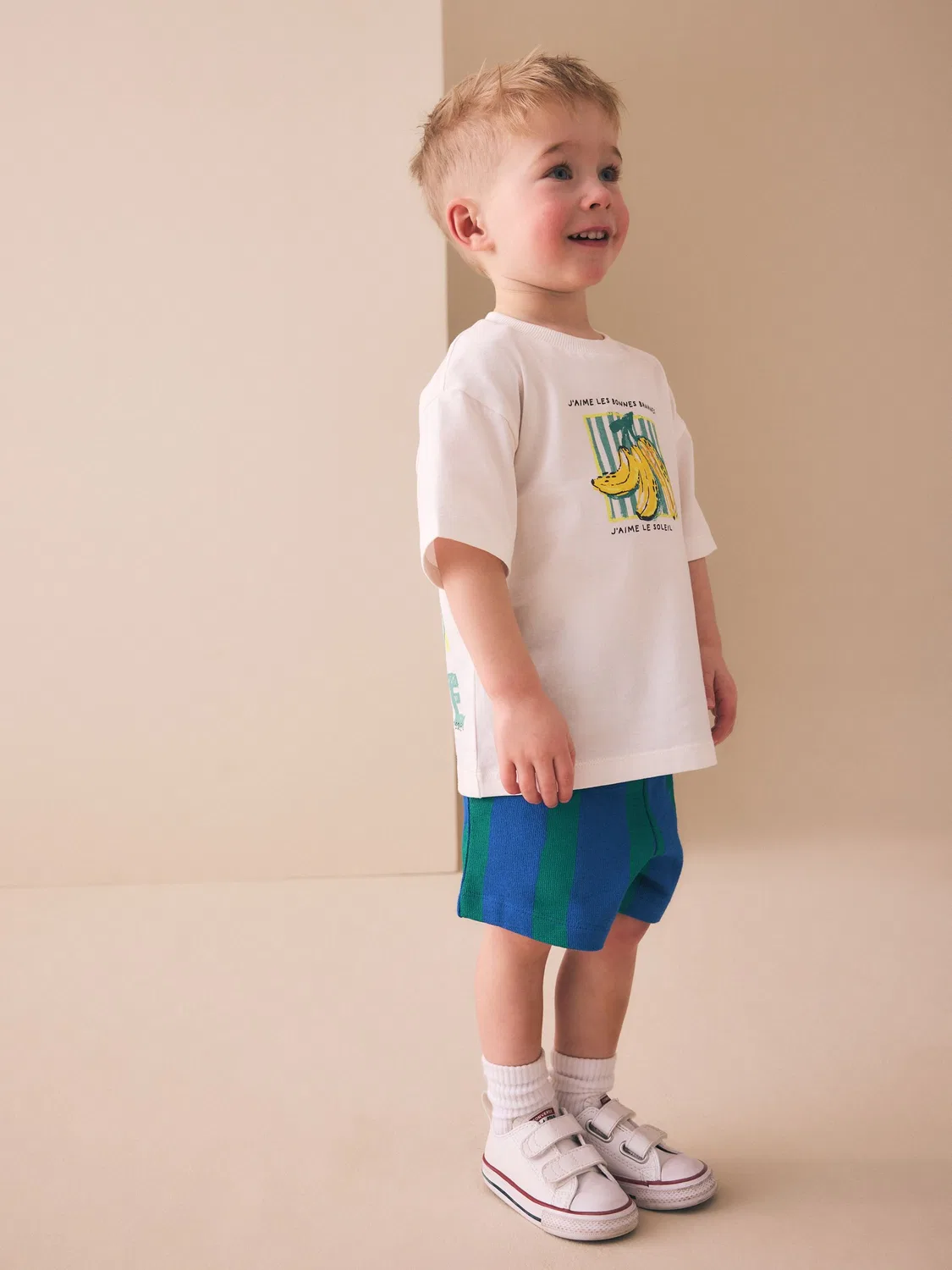 Шорты с текстурой в полоску, модель Blue/Green Stripe Textured Shorts Next, сине-зеленый полосатый — фото 2