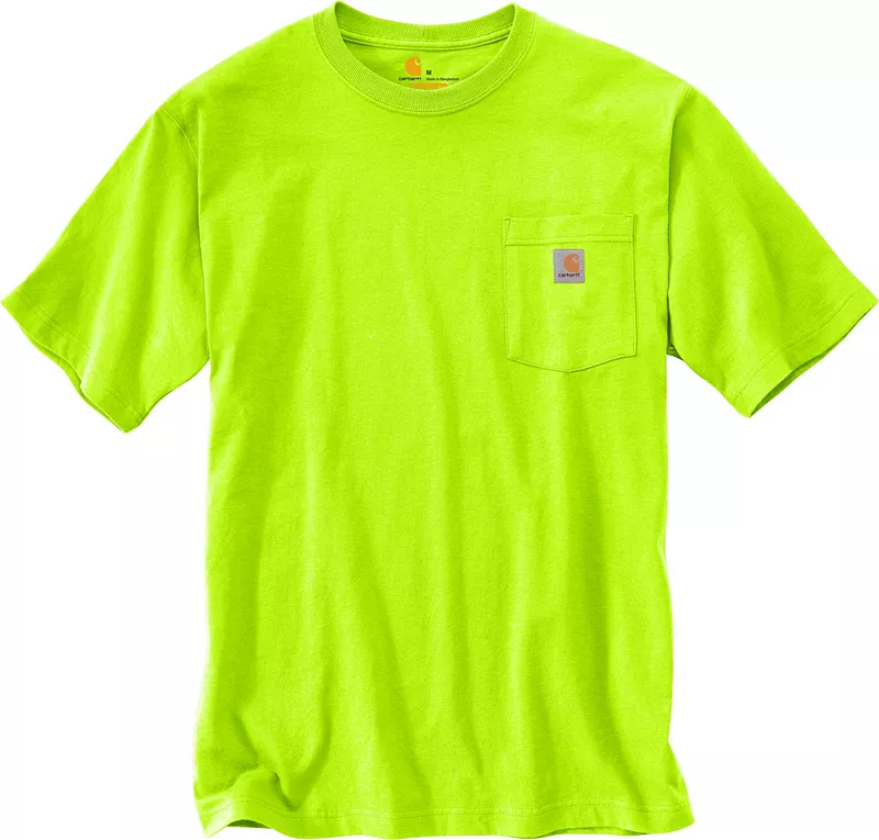 

Мужская футболка с карманом Carhartt K87, цвет Brite Lime