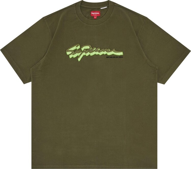 

Футболка Supreme Shadow Script Short-Sleeve Top 'Dark Olive', зеленый
