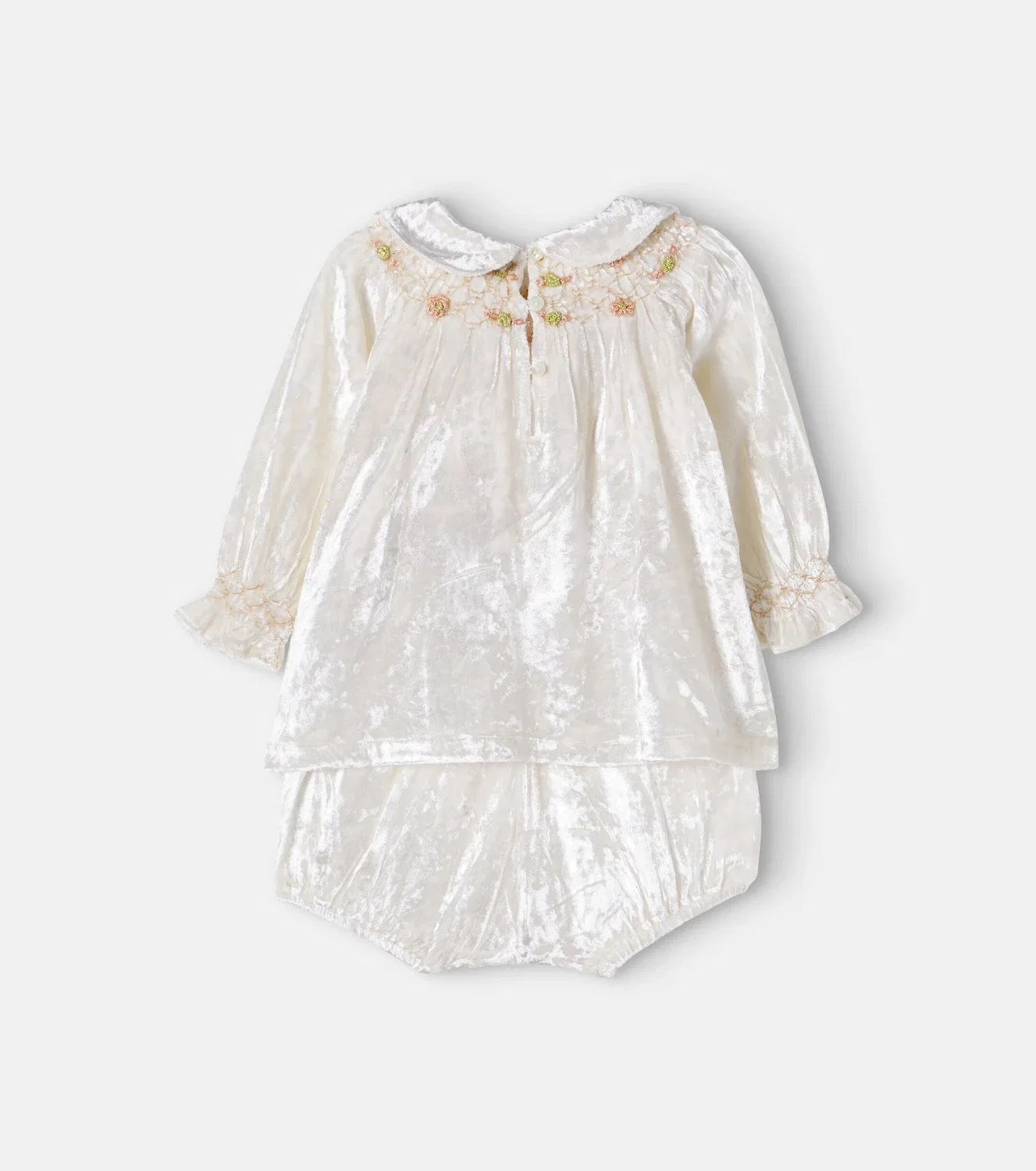 Комплект платьев с воротником Питер Пэн из синели Harriet Bebe Organic, белый — фото 2