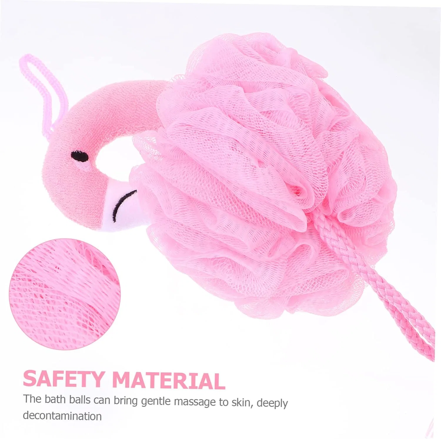 Мочалка для душа Flamingo, Healeved, набор 6 шт, розовый — фото 3