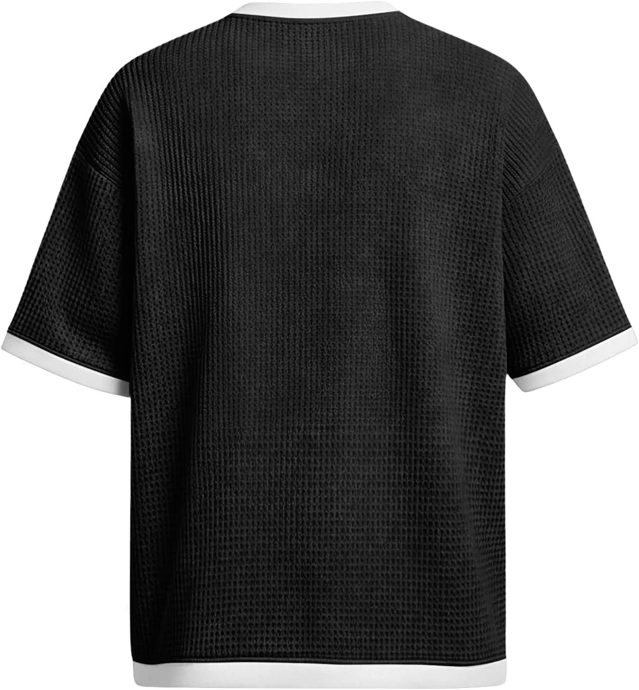Мужская футболка с вафельным переплетением, S-4XL, Black — фото 4